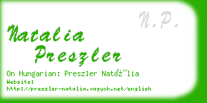 natalia preszler business card
